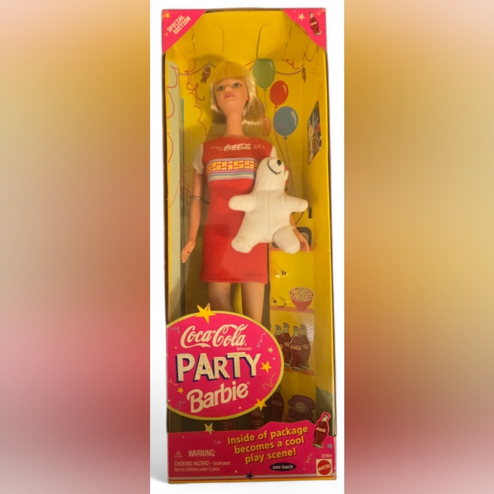 1998 Coca Cola Party Barbie Doll - Red and White